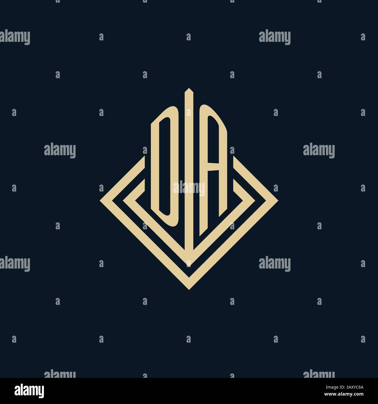 Initials DA logo rhombus lines shape style, luxury modern real estate logo design vector graphic Stock Vector