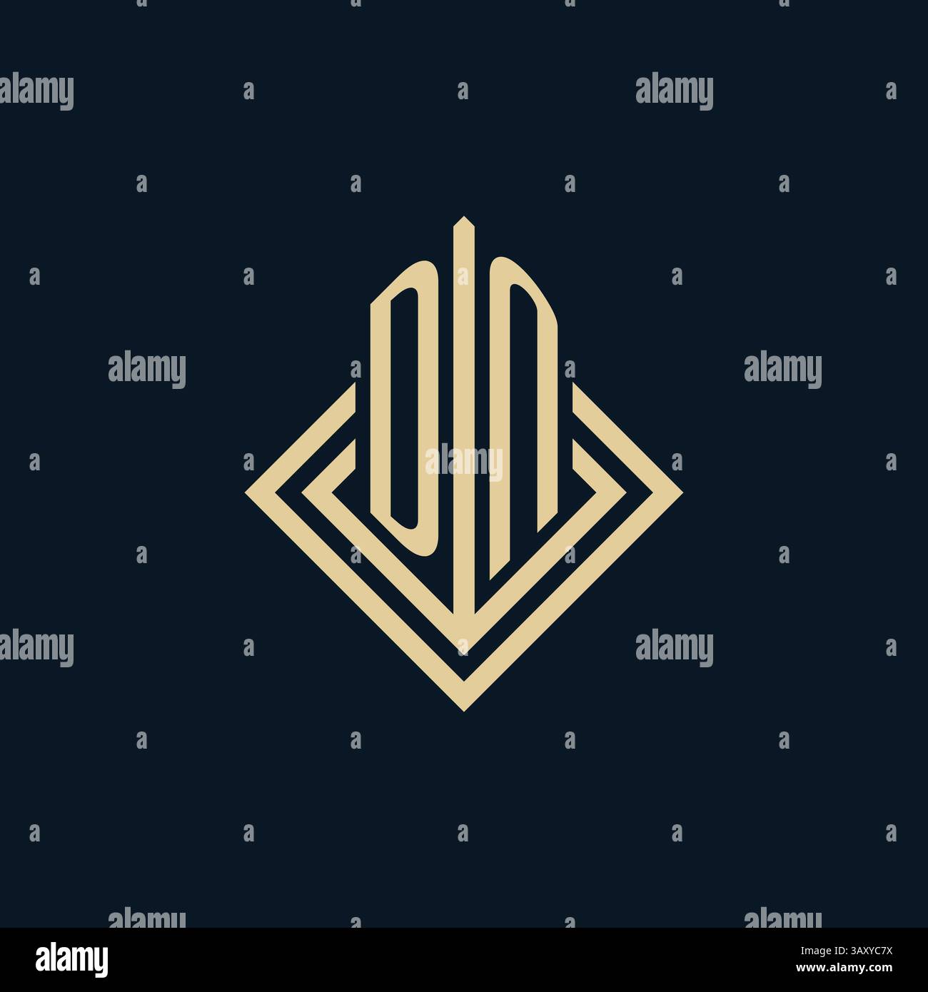 Initials DN logo rhombus lines shape style, luxury modern real estate logo design vector graphic Stock Vector