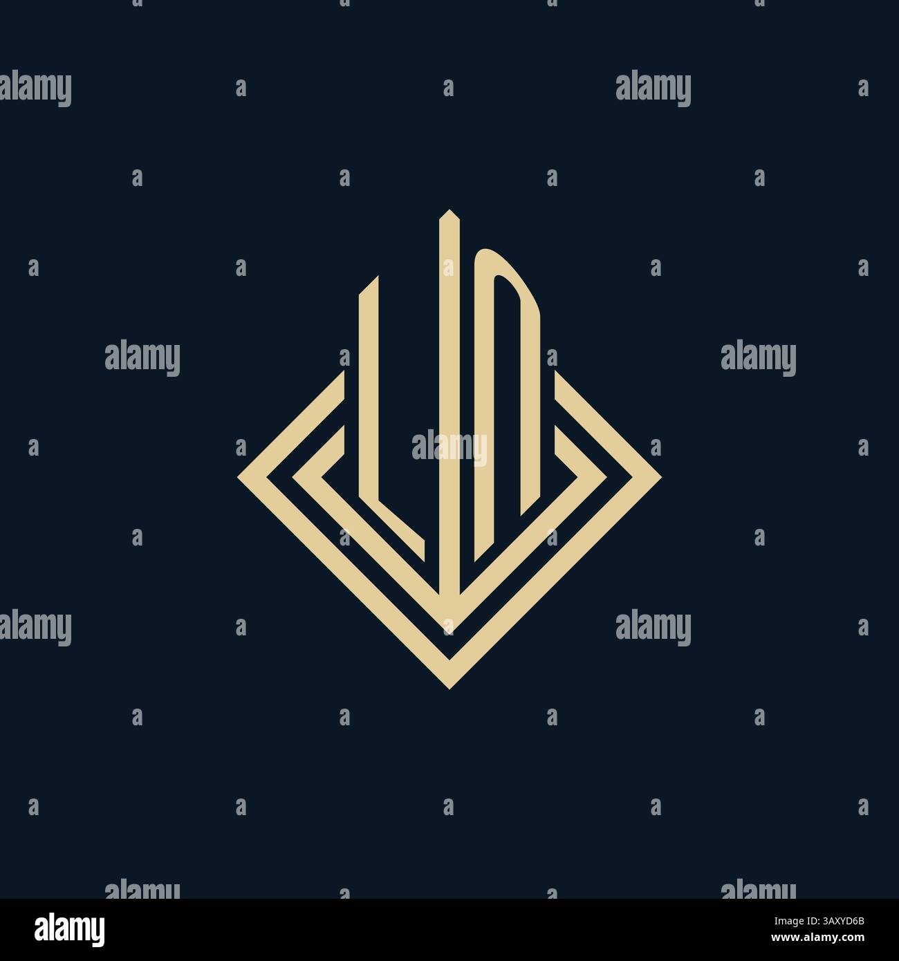 Initials LN logo rhombus lines shape style, luxury modern real estate ...