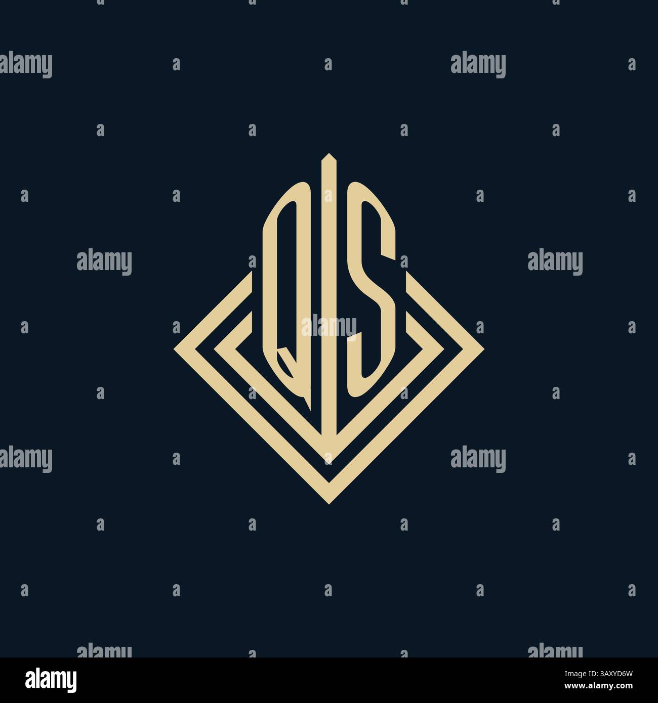 Initials QS logo rhombus lines shape style, luxury modern real estate logo design vector graphic Stock Vector