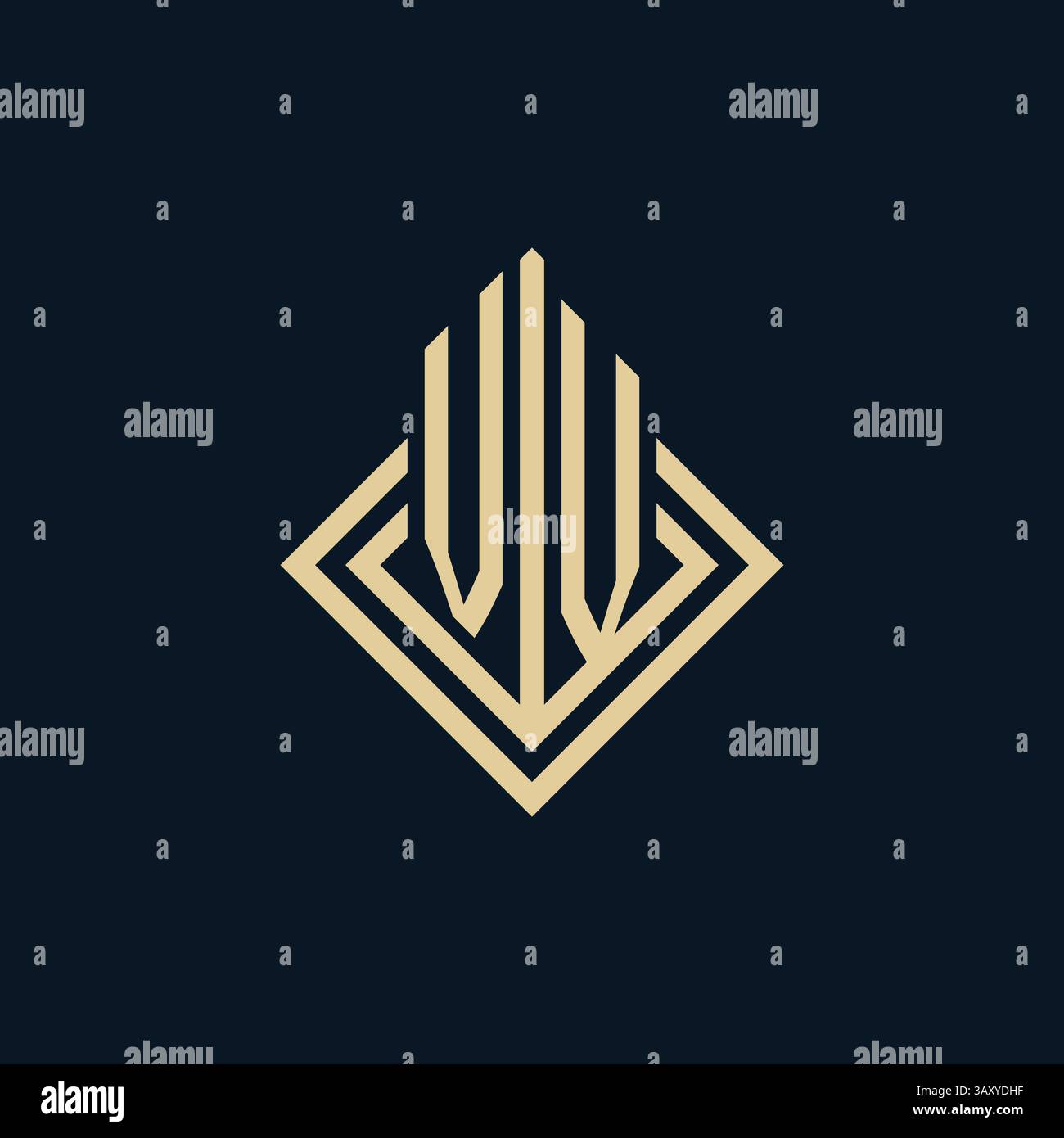 Initials VV logo rhombus lines shape style, luxury modern real estate logo design vector graphic Stock Vector