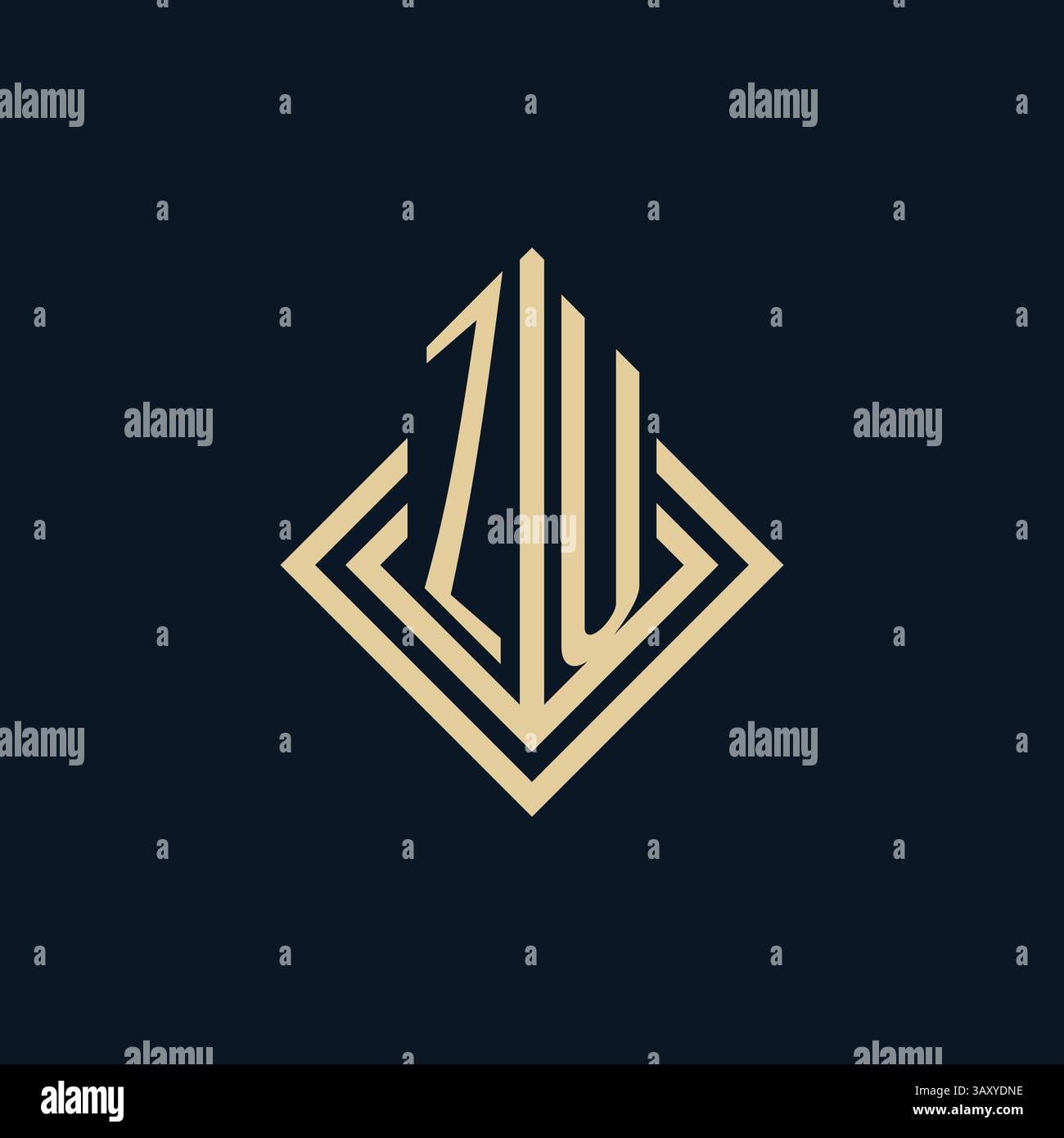 Initials ZU logo rhombus lines shape style, luxury modern real estate ...