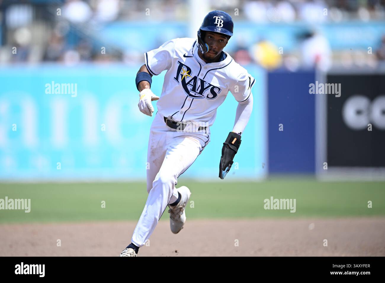 Tampa Bay Rays' Chandler Simpson runs during the sixth inning of a ...