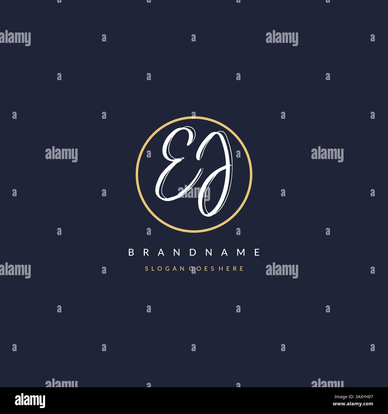 Initial letter EJ logo monogram feminine style with circle line design ideas vector graphic Stock Vector