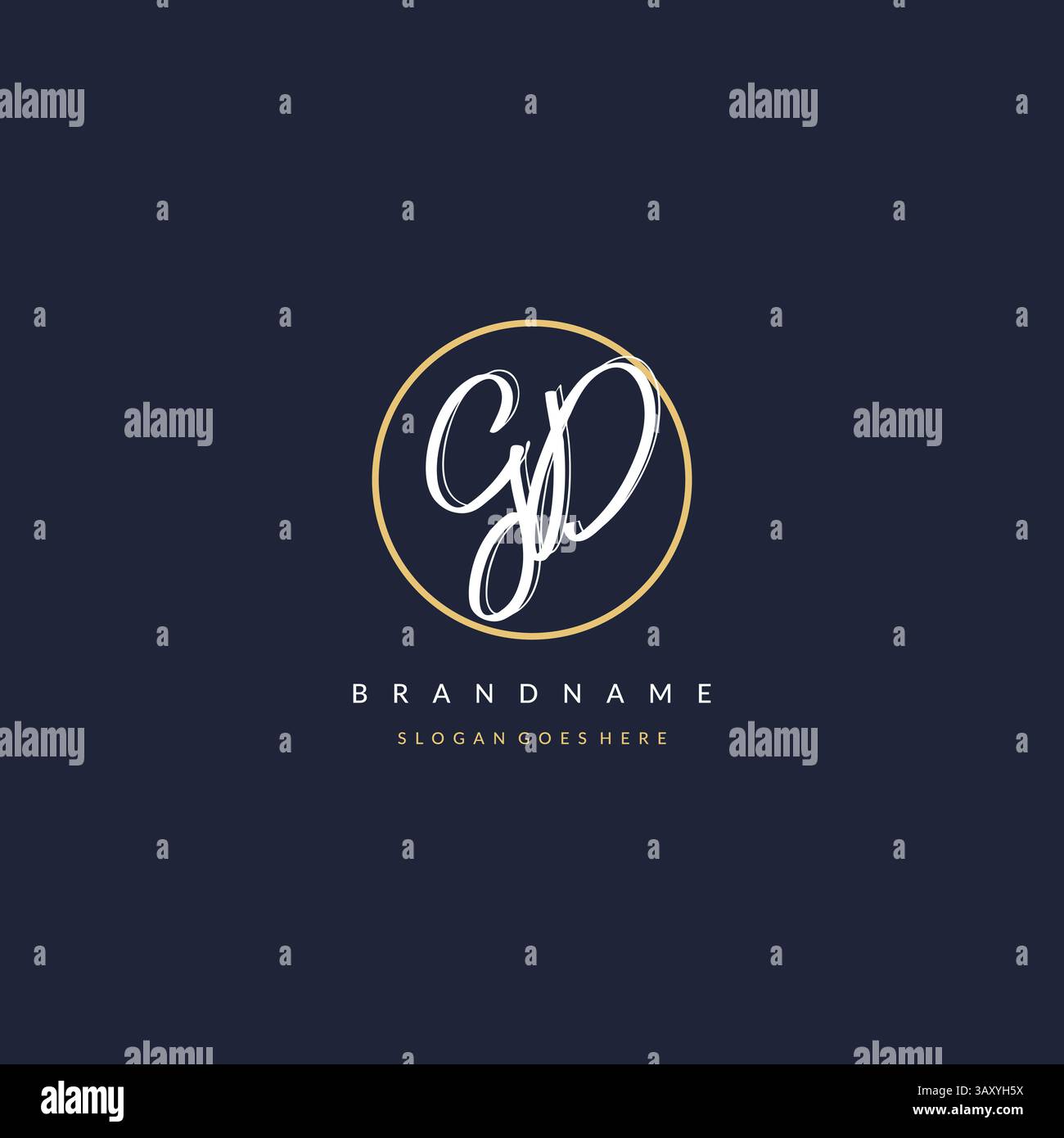 Initial letter GD logo monogram feminine style with circle line design ideas vector graphic Stock Vector