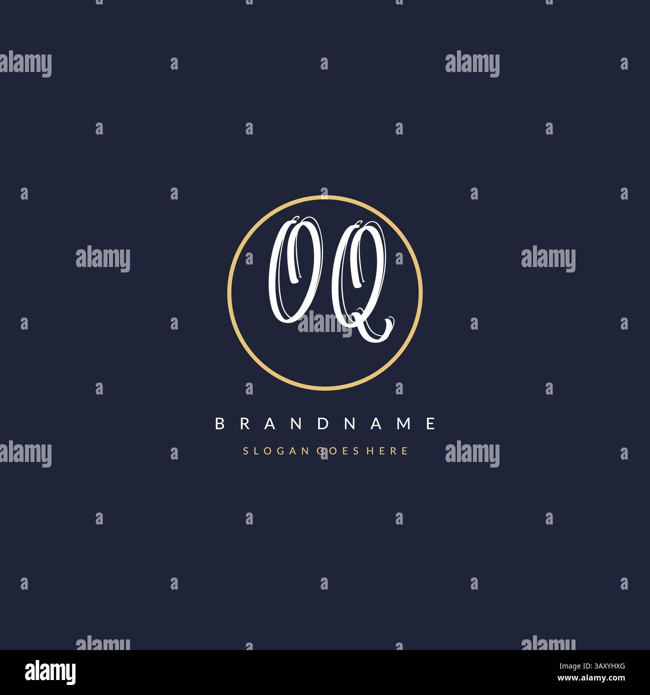 Initial letter OQ logo monogram feminine style with circle line design ideas vector graphic Stock Vector