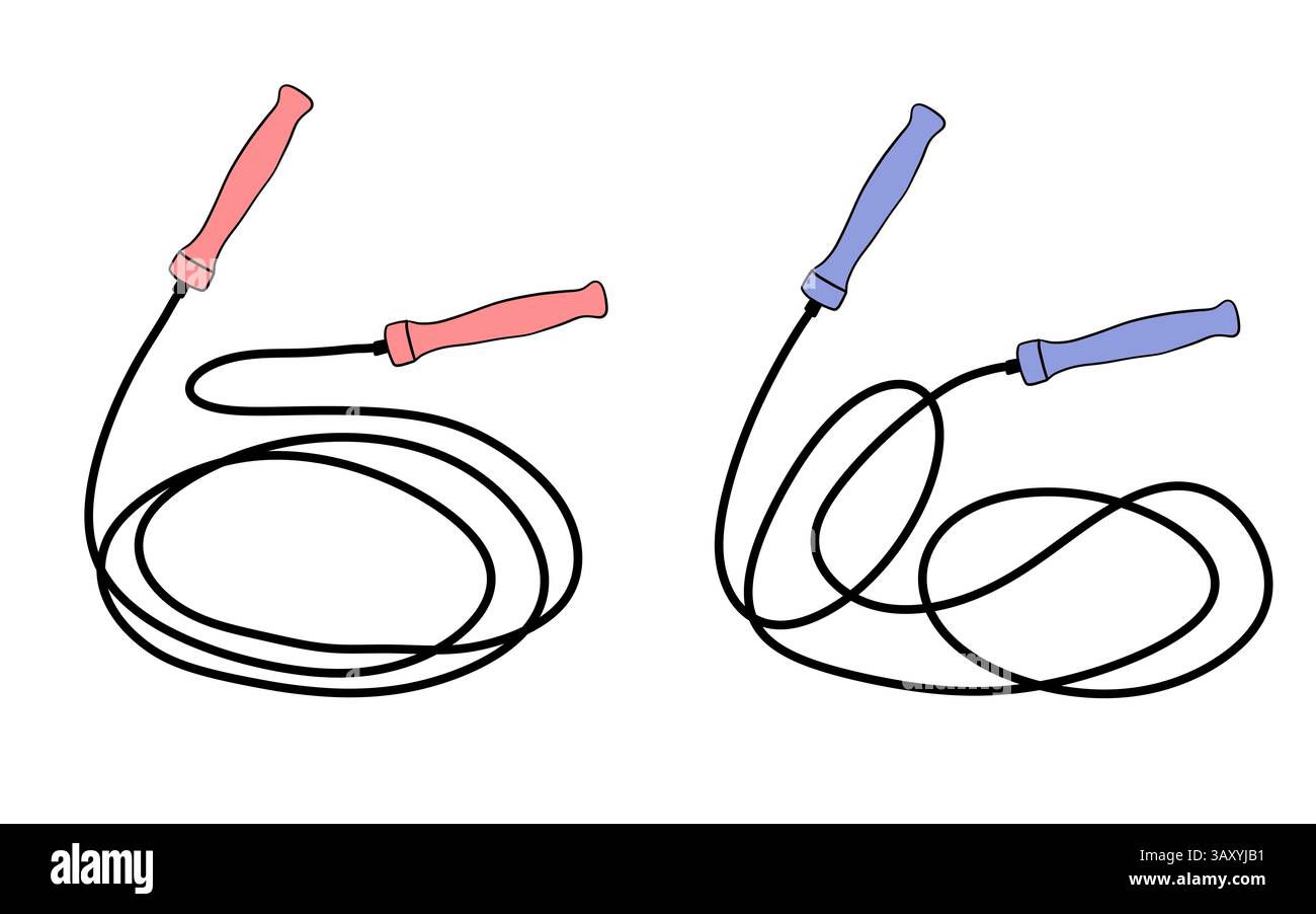 Skipping Rope Photo Example Hand drawn illustration of skipping rope jump jumping equipment. Gym ...