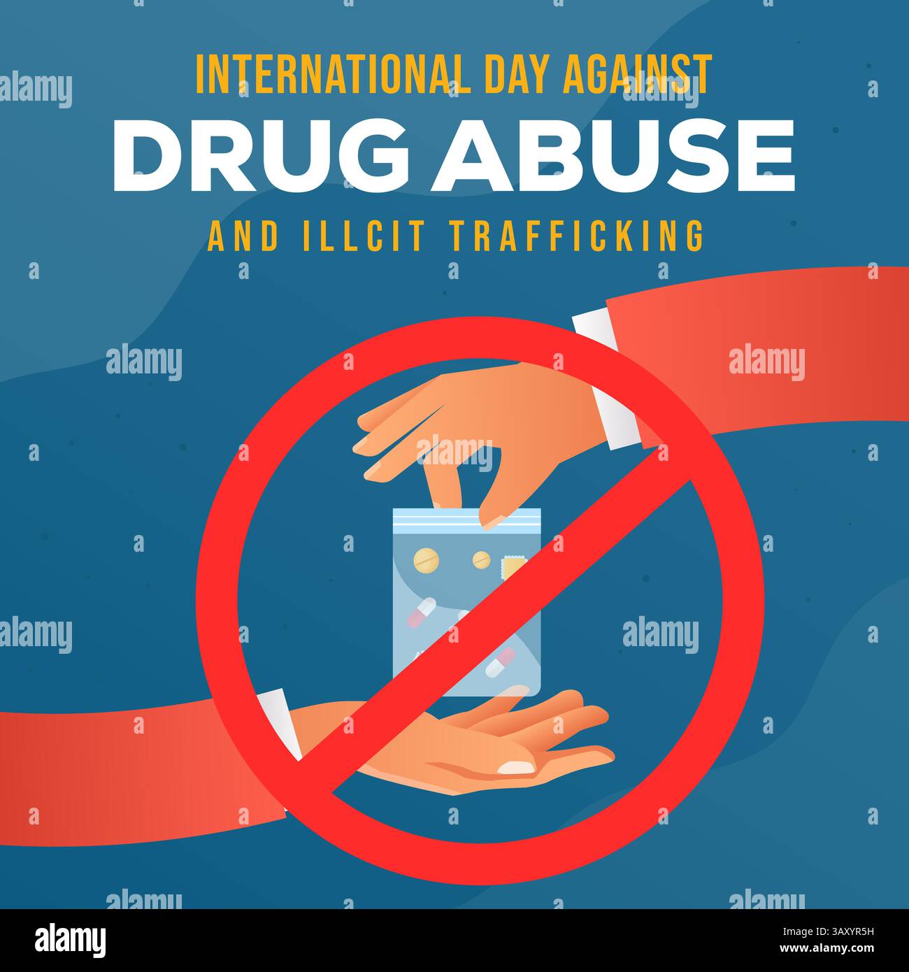 international day against drug abuse illustration gradient design Stock ...