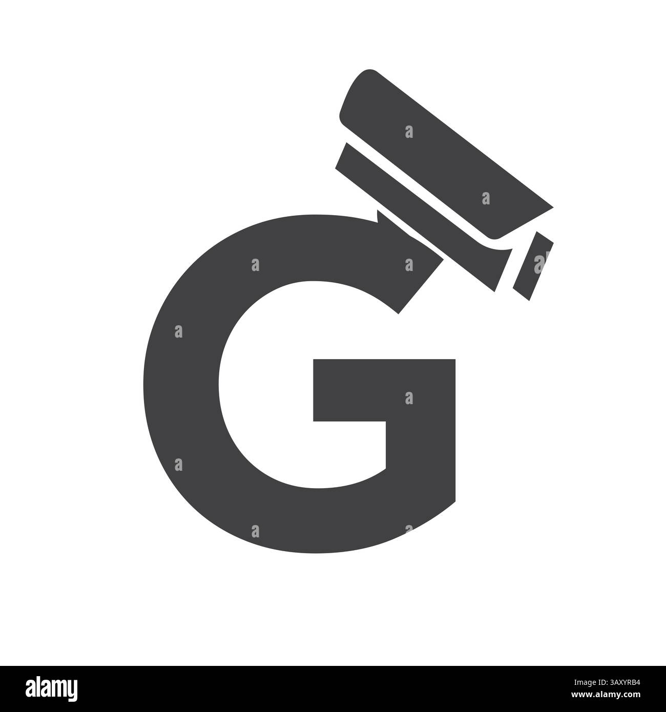 Initial Letter G Security Camera Icon, CC tv Symbol Vector Template Stock Vector