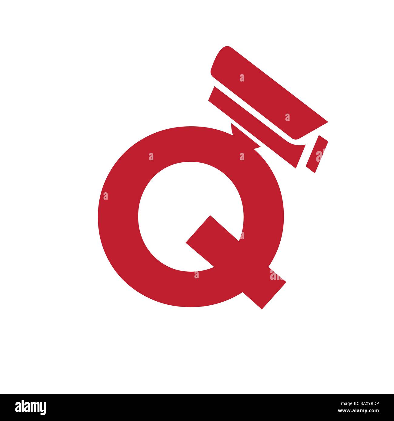 Initial Letter Q Security Camera Icon, CC tv Symbol Vector Template Stock Vector