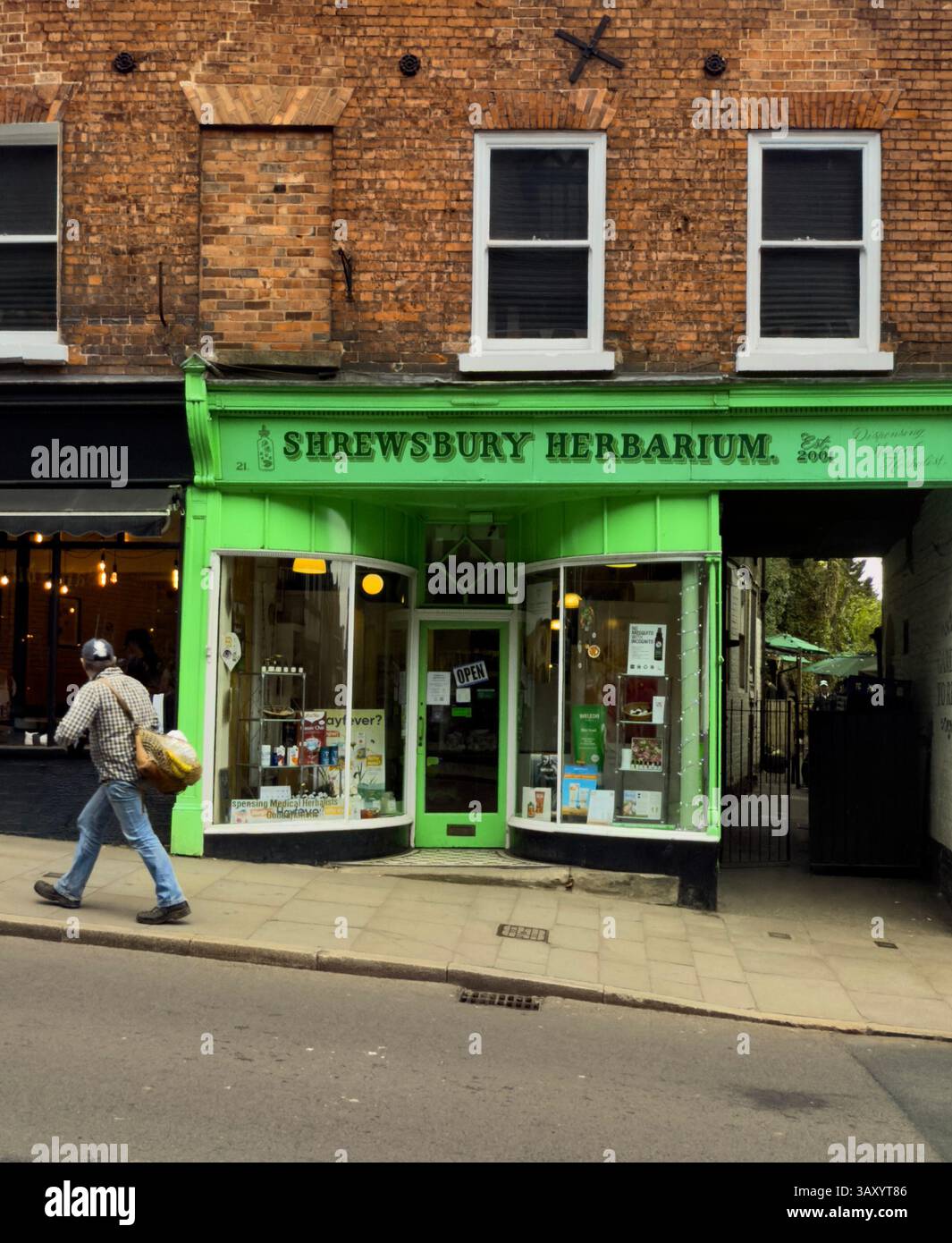 Shrewsbury Herbarium, Dispensing Medical Herbalist, Wyle Cop, Shrewsbury UK - Smartphone Captured Stock Image
