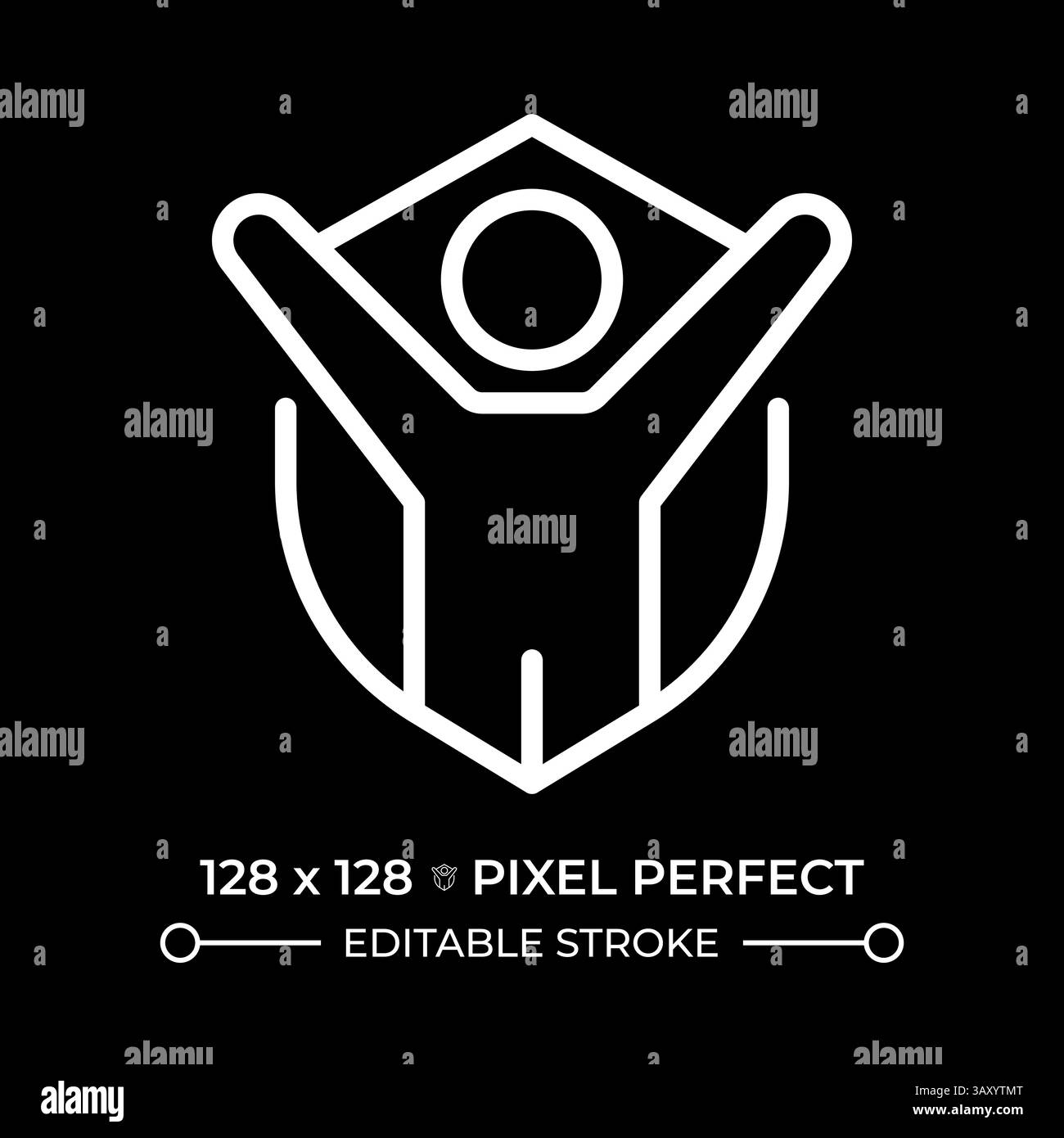 Right to life, liberty, personal security pixel perfect white line icon Stock Vector