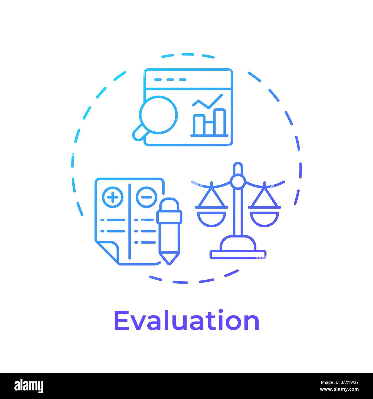 Evaluation blue gradient concept icon Stock Vector