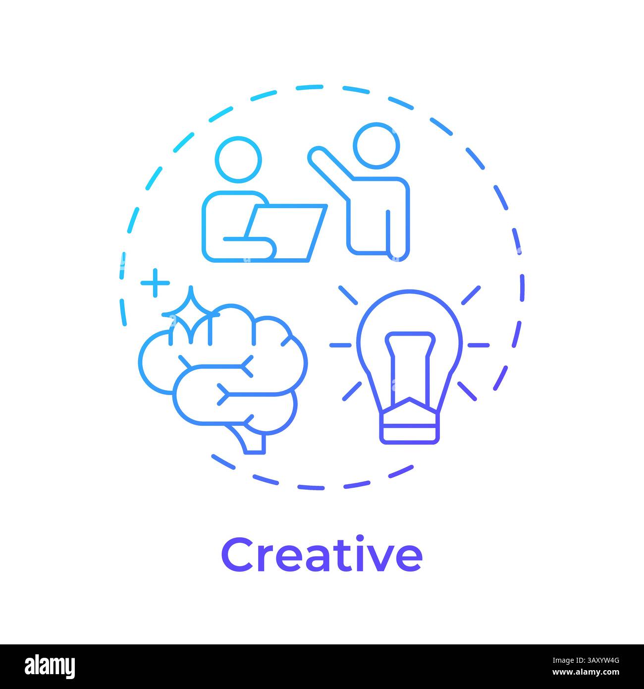 Creative blue gradient concept icon Stock Vector