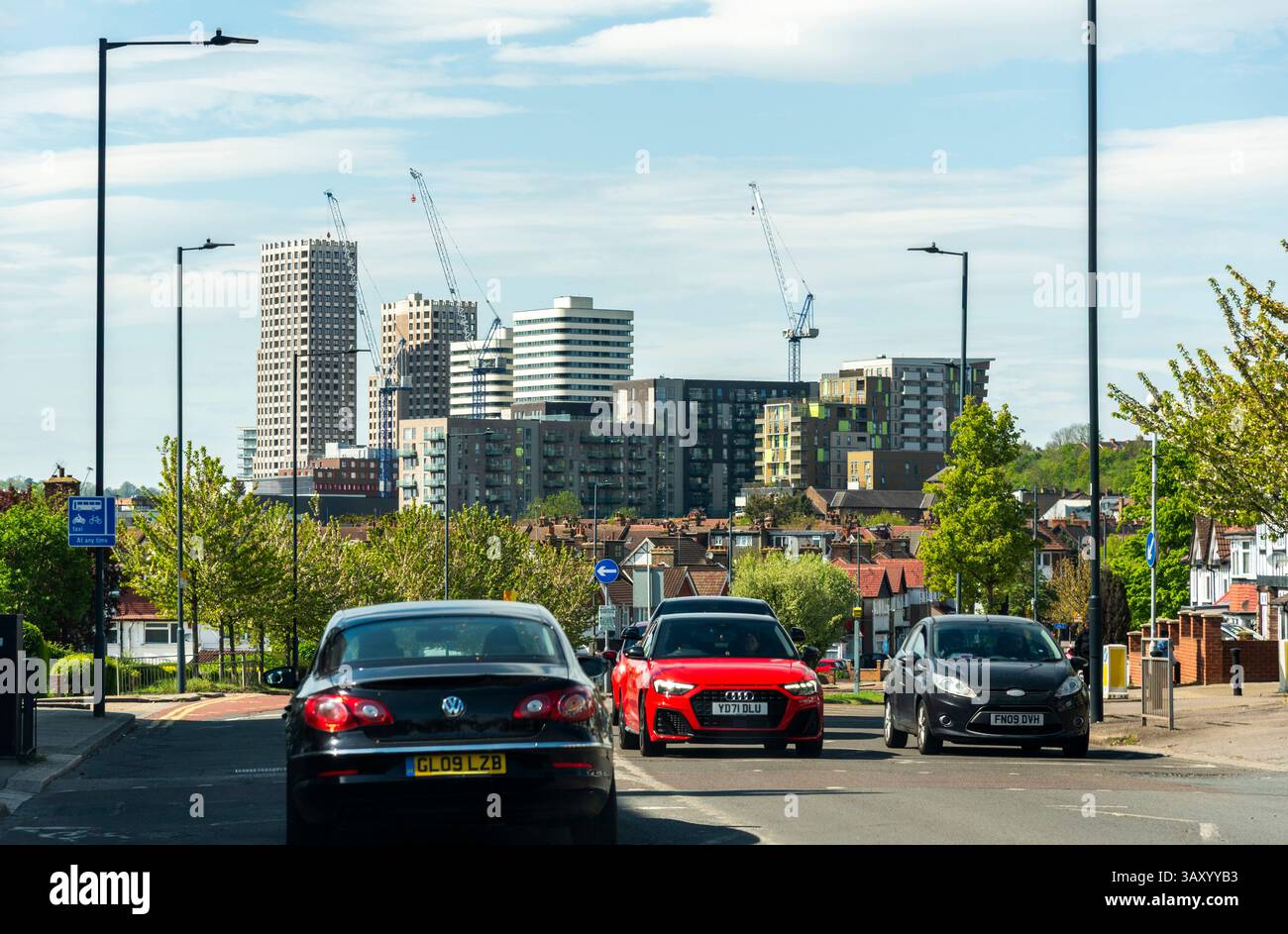 Wembley North West London England, UK. 19.04.2025. Skyline view of Wembley a north west suburb of london. Stock Photo