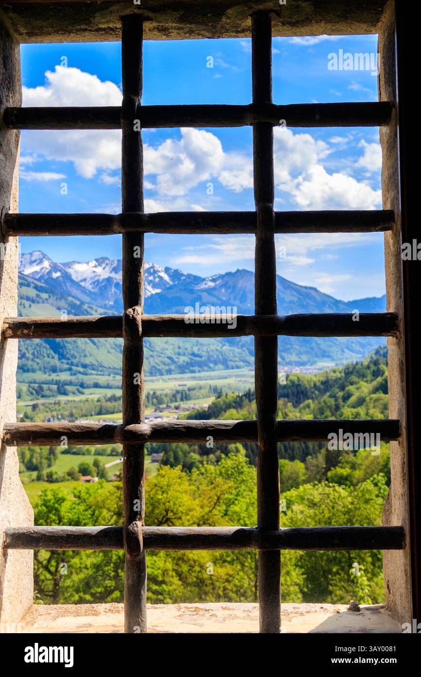 Close-up metal grating on window or prison cell Stock Photo