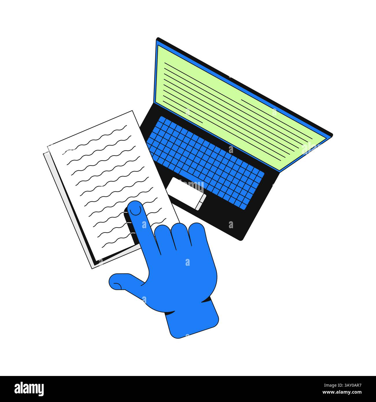 Study data 2D onboarding ui illustration Stock Vector