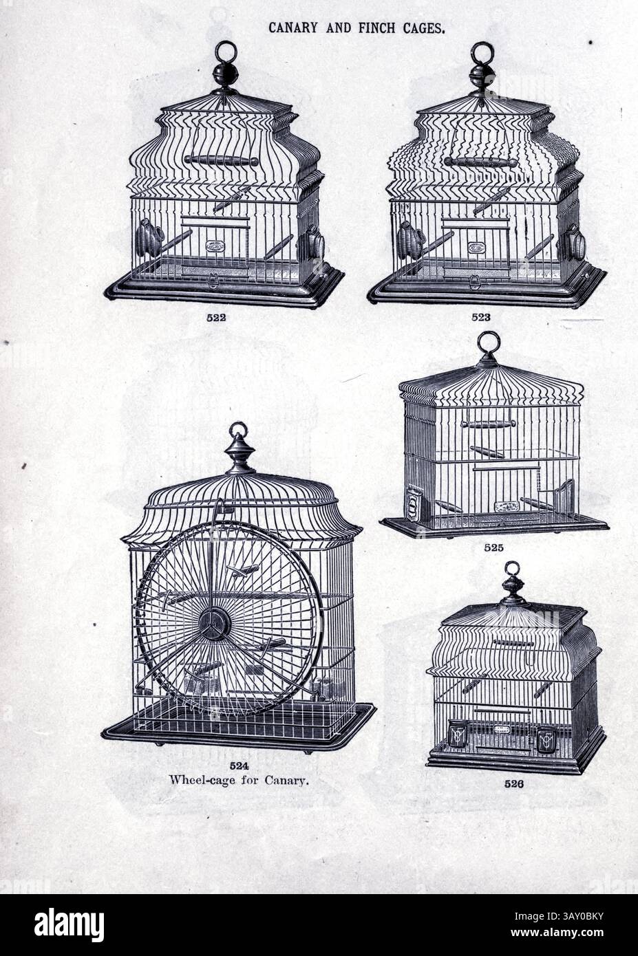 Canary and finch Cages from a catalogue of Cages and stands that