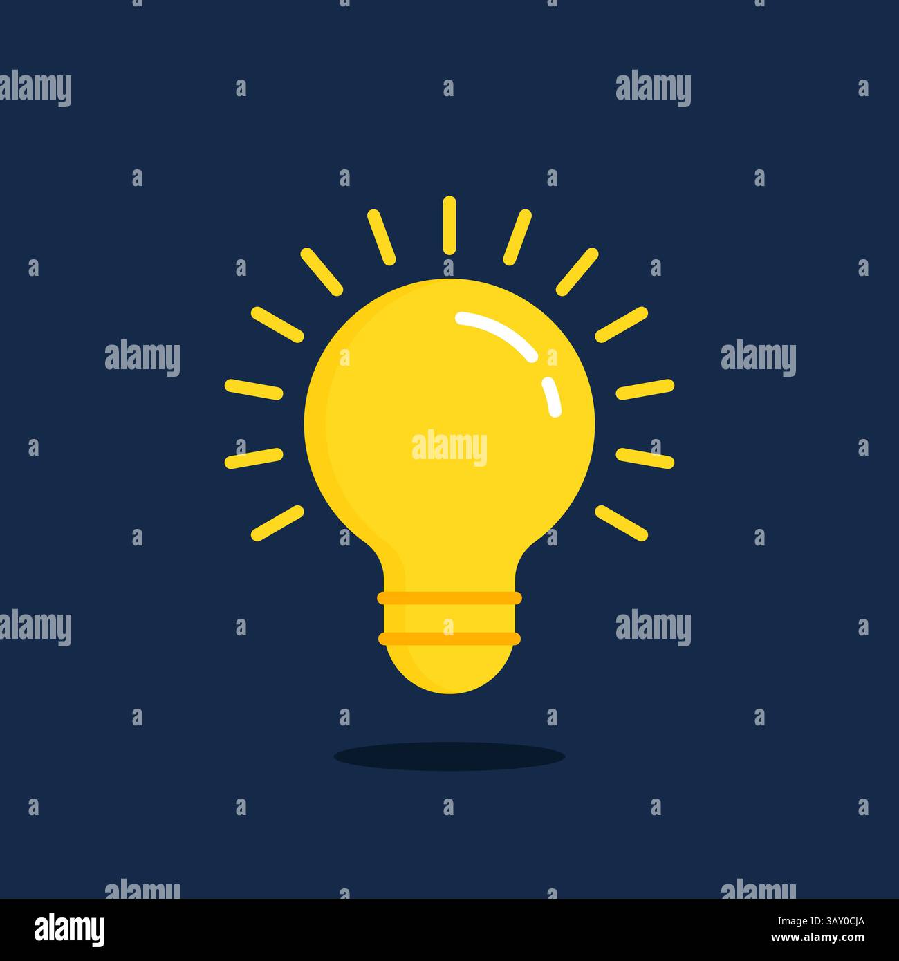 quick tip icon with yellow light bulb Stock Vector