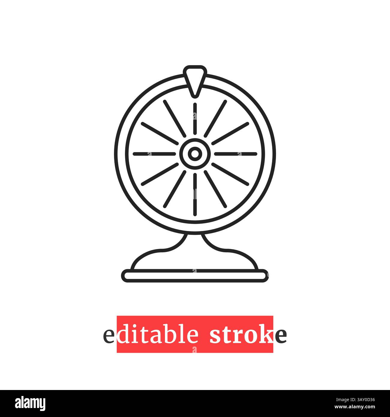 minimal editable stroke fortune wheel icon Stock Vector