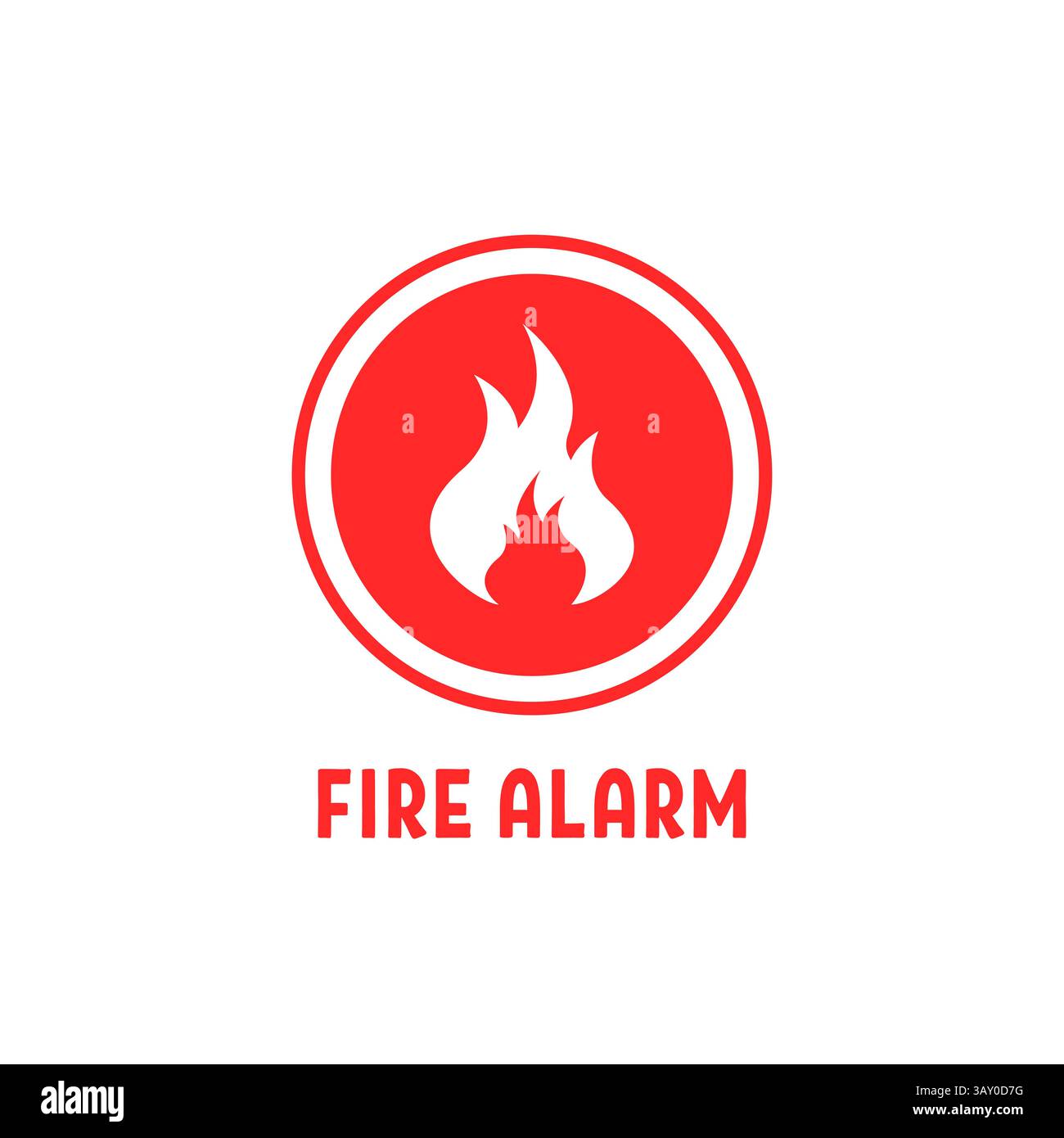 red round badge like fire alarm icon Stock Vector Image & Art - Alamy