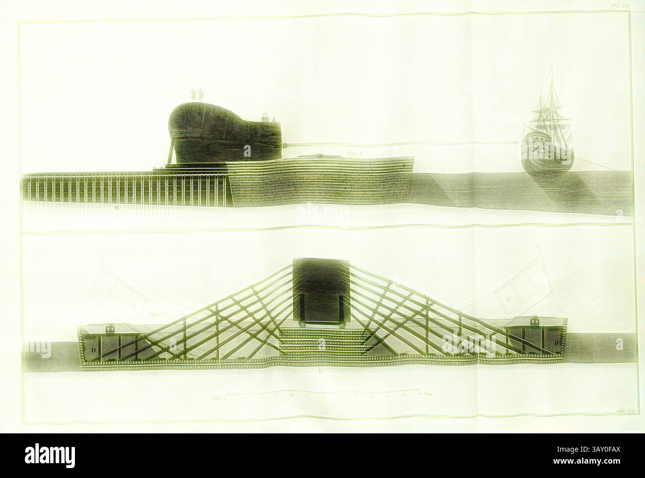 A detailed architectural illustration showcasing two distinct designs ...