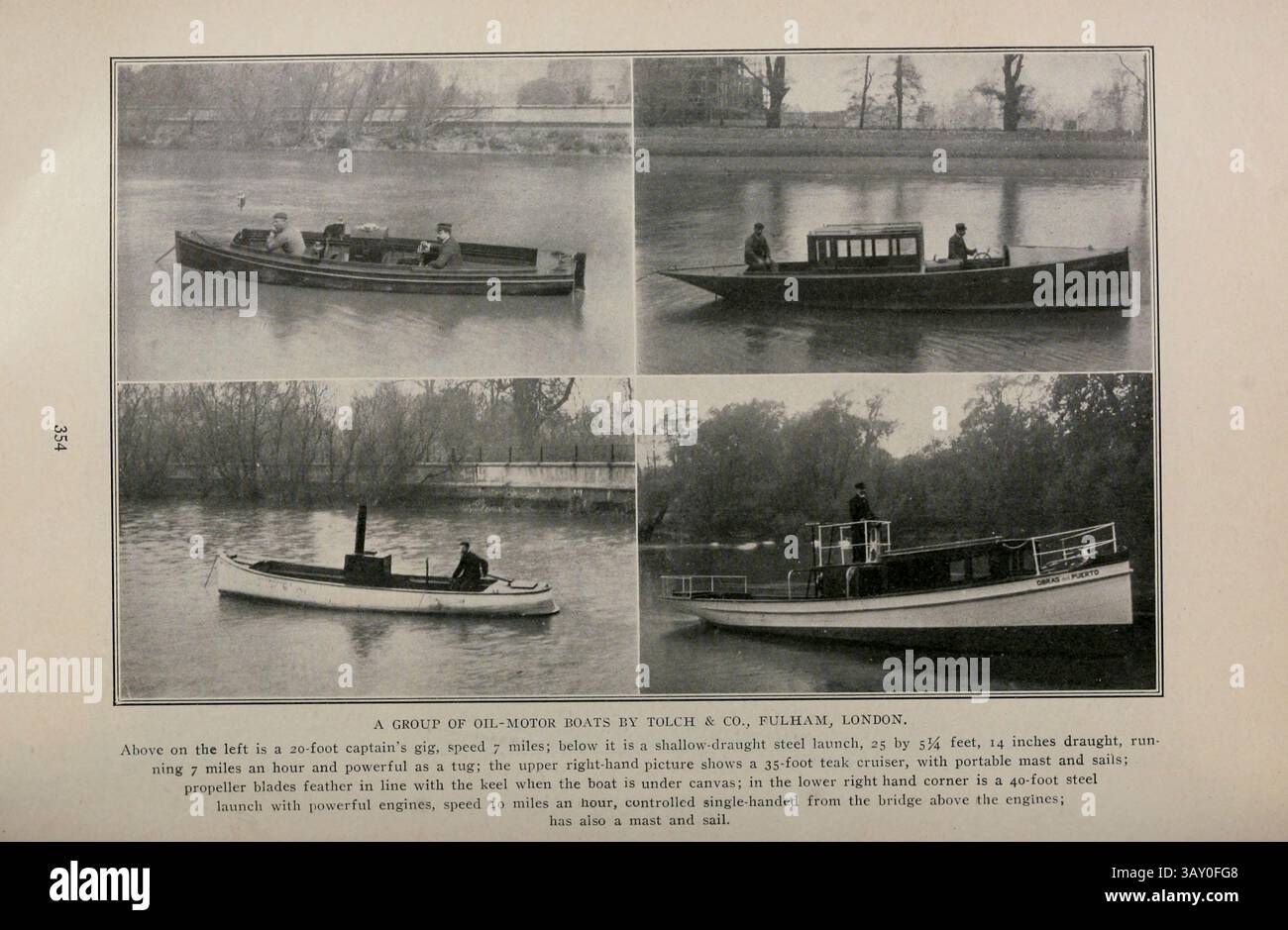 A group of Oil-Motor boats by Tolch & Co., Fulham, London from the ...