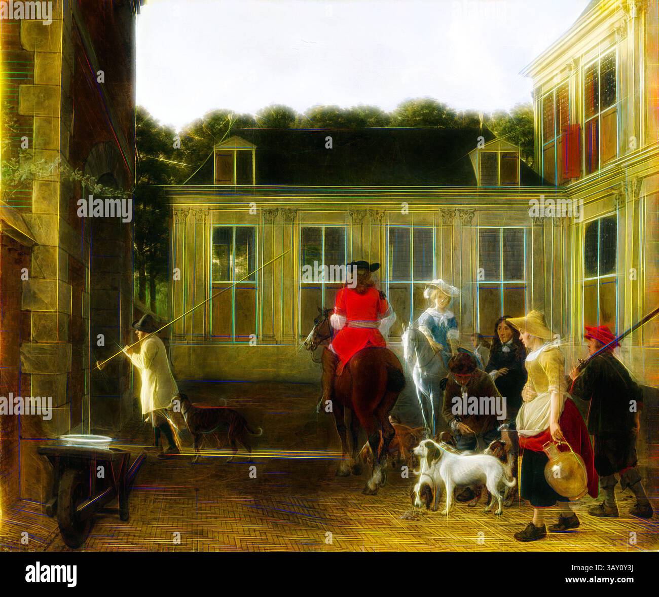 Lively courtyard scene features hi-res stock photography and images - Alamy