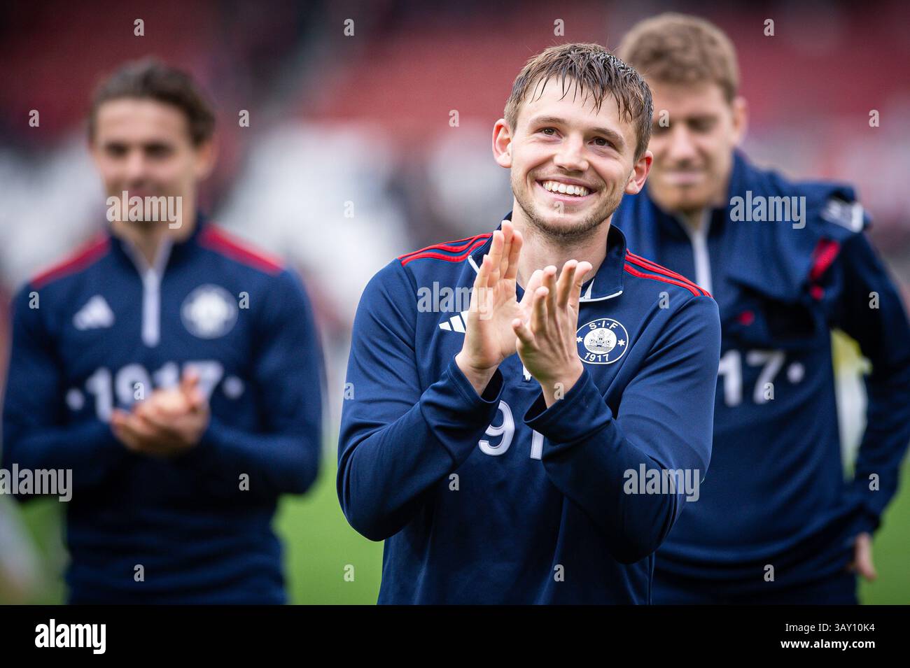 Vejle, Denmark. 21st Apr, 2025. Callum McCowatt of Silkeborg IF seen ...