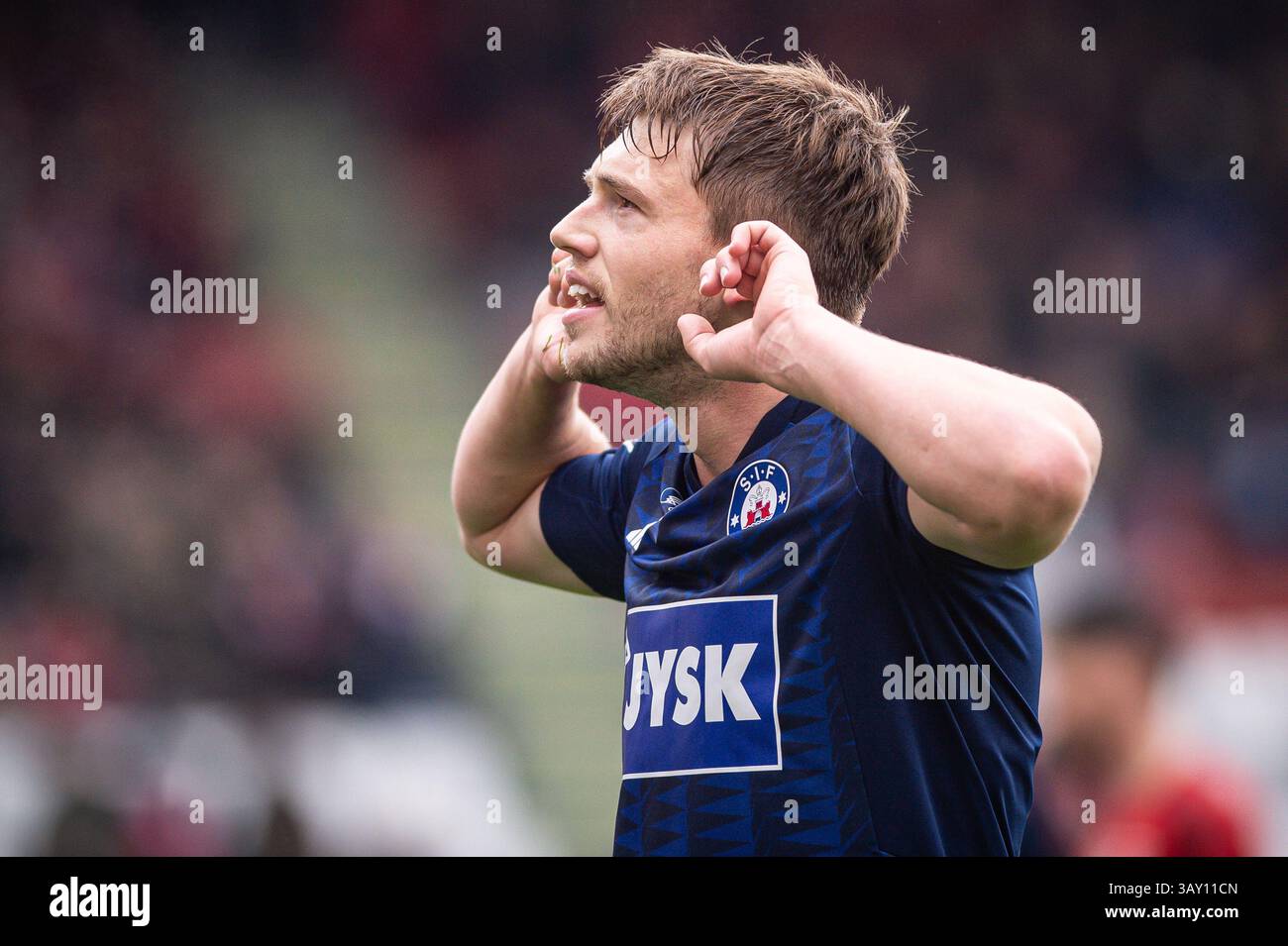 Vejle, Denmark. 21st Apr, 2025. Callum McCowatt (17) of Silkeborg IF ...