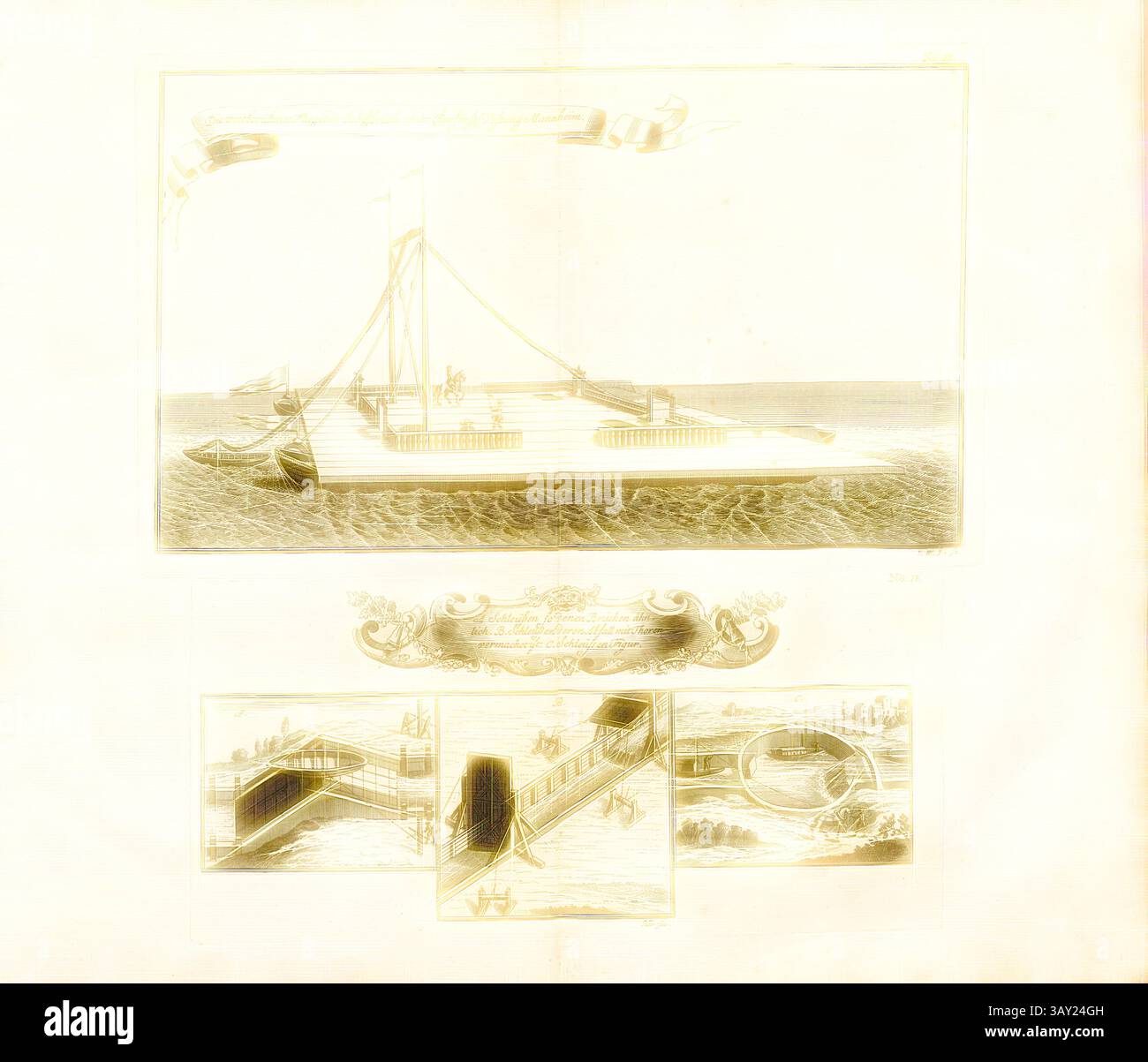 An illustration depicting a ship with a unique design, featuring ...