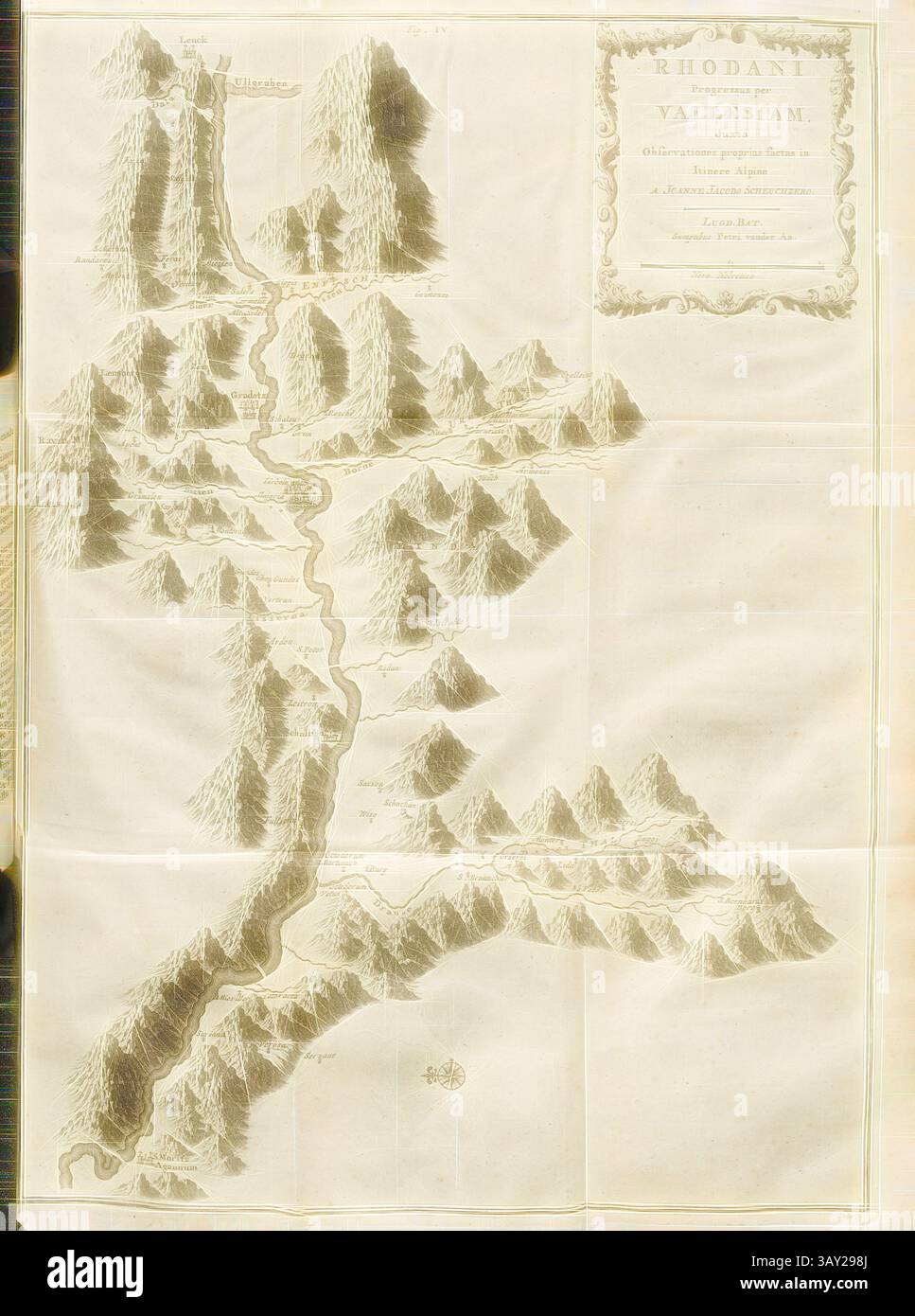 A topographic map depicting a mountainous landscape with detailed ...