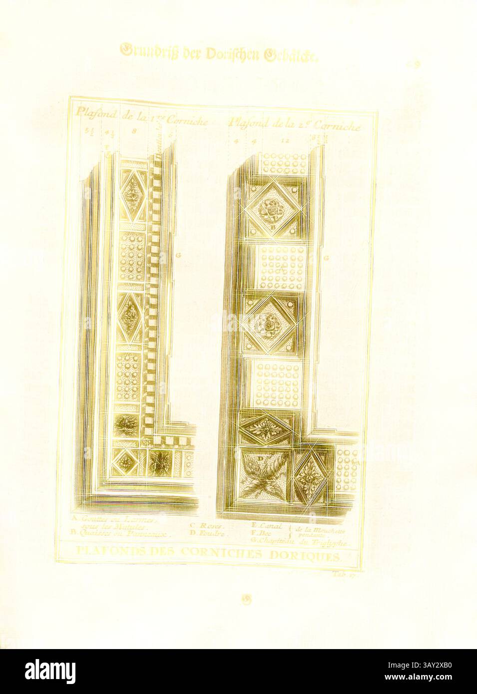A detailed architectural illustration showcasing intricate Doric ...
