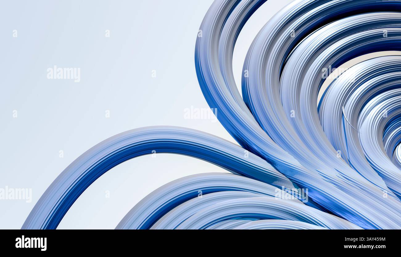 A visually captivating 3D render featuring a complex, swirling blue ...