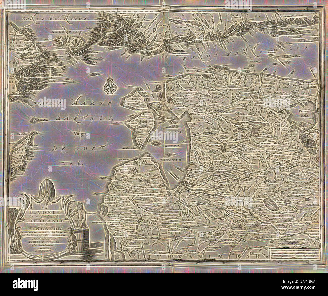 An intricately detailed map showcasing the geographical features and ...