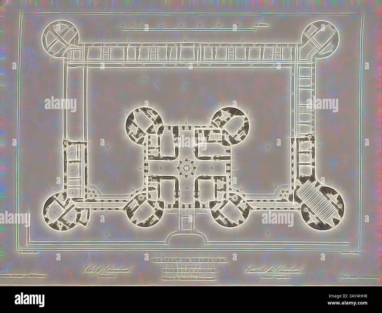 Floor plan of chambord castle in hi-res stock photography and images ...
