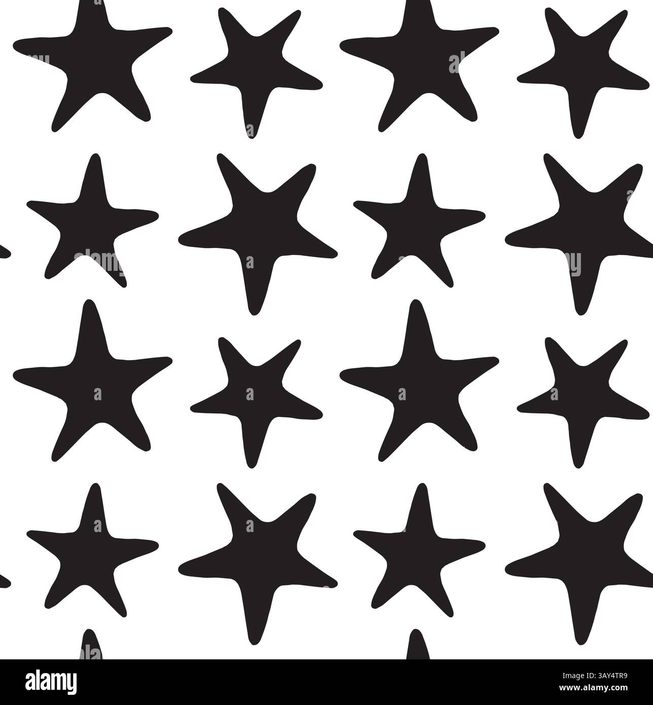 Vector seamless pattern of hand drawn starfish silhouette isolated on ...