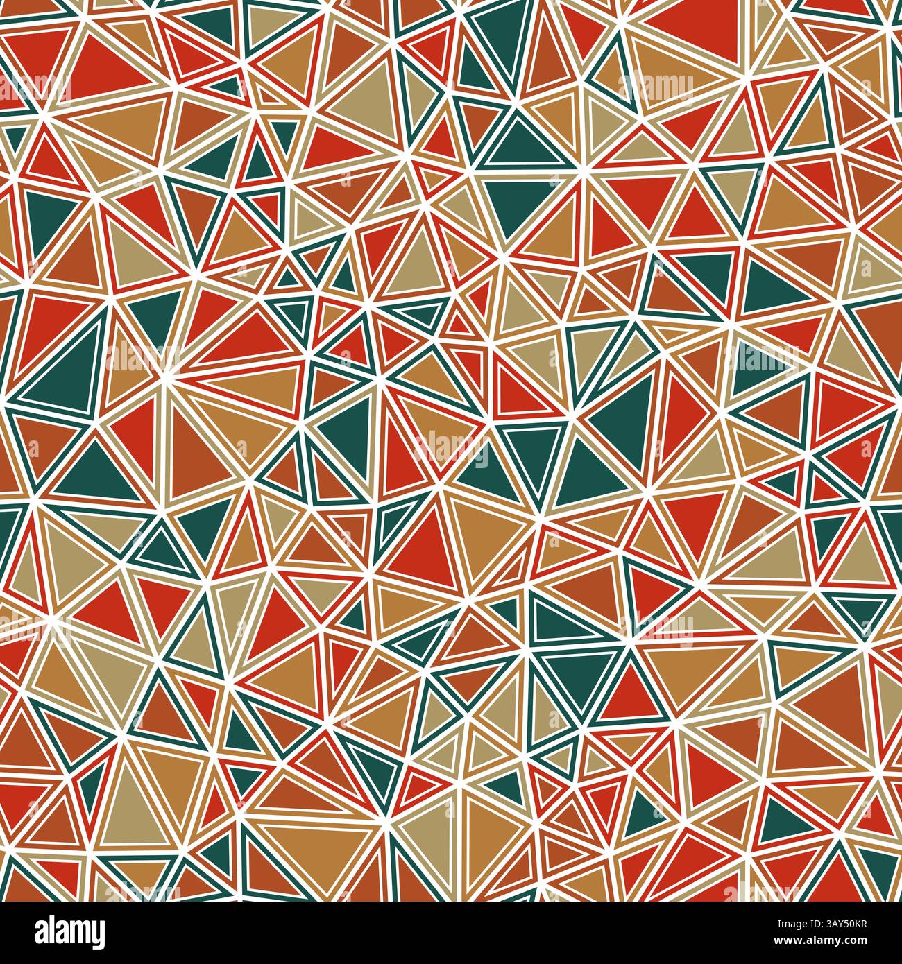 Abstract mosaic background. Small triangles size. Solid shapes in frames. Multicolored style. Repeatable pattern. Elegant vector tiles. Stock Vector