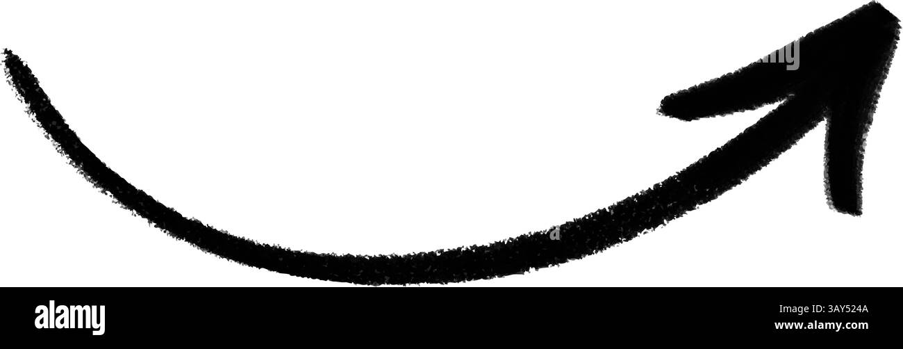 Hand draw brush stroke arrow isolated. Vector illustration Stock Vector ...