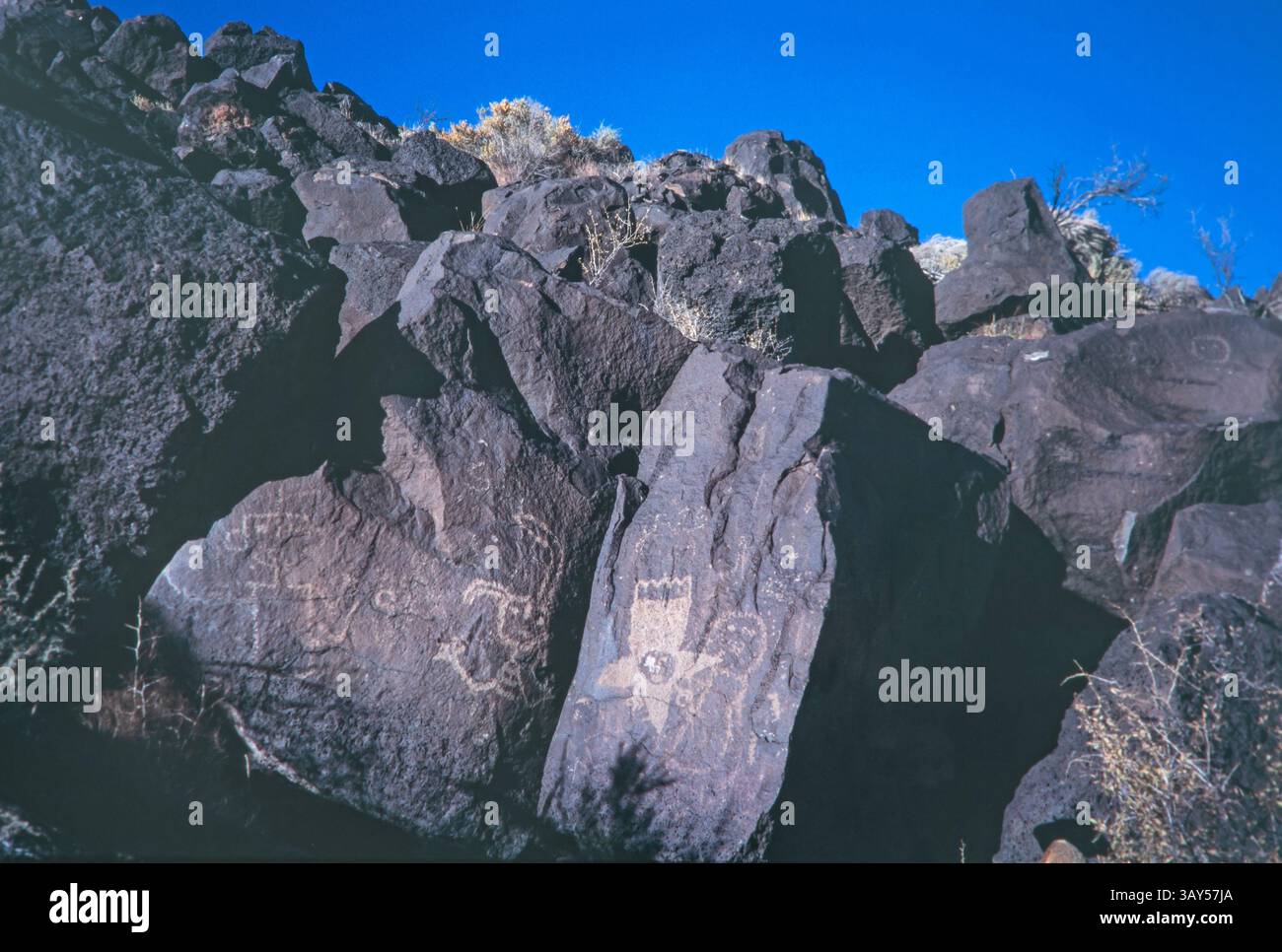 Native American Rocks Formation Ancient Native American petroglyphs carved into rocks at the Petroglyph ...