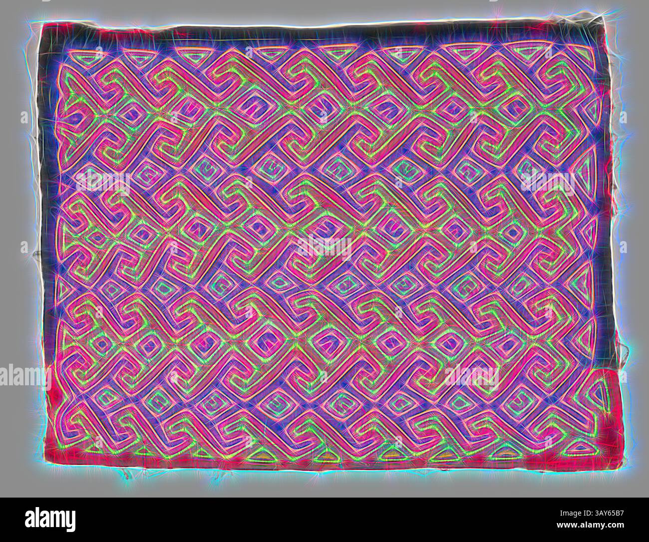 A vibrant, intricate pattern featuring a series of interwoven geometric ...