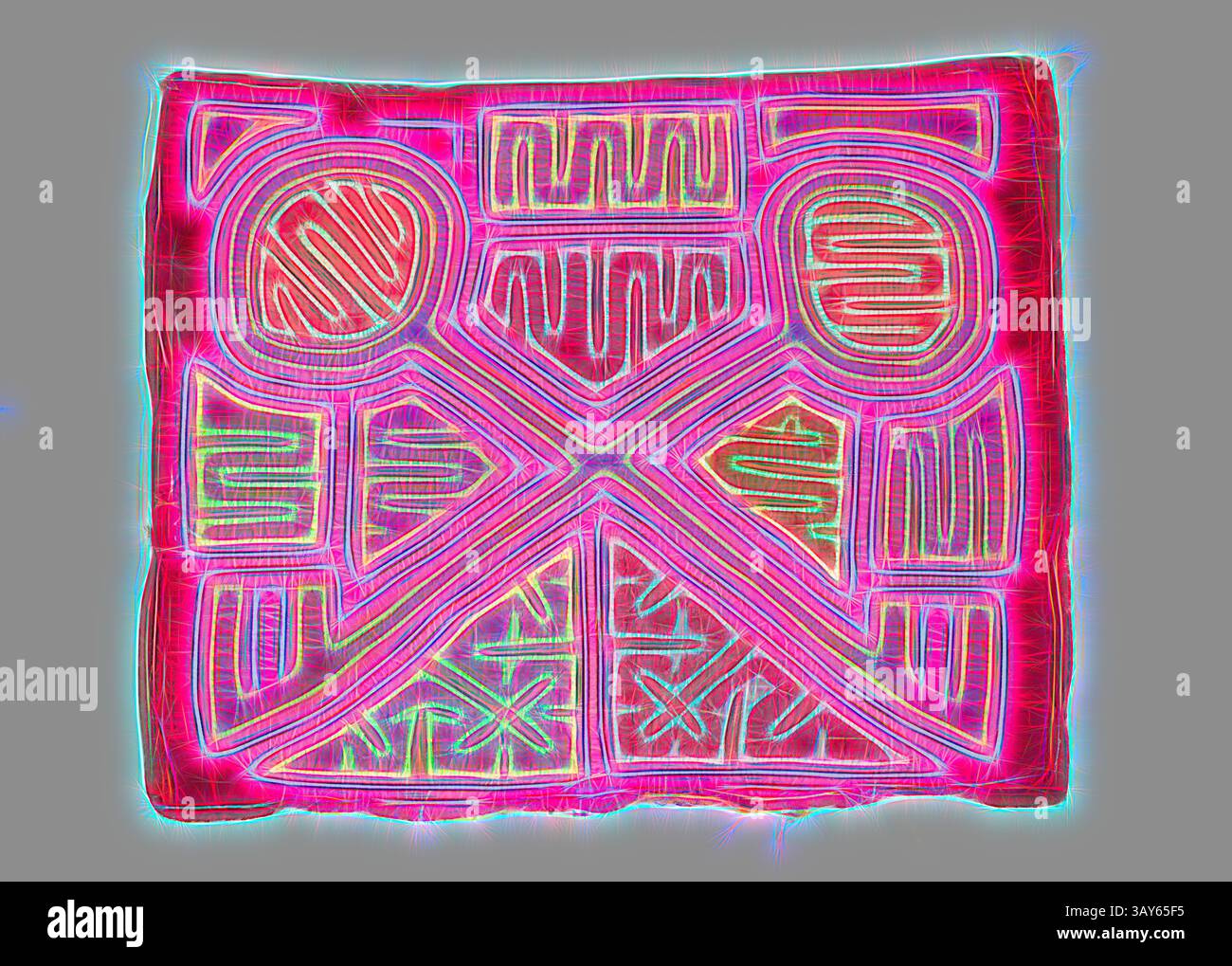 A vibrant abstract design featuring geometric patterns and intricate ...
