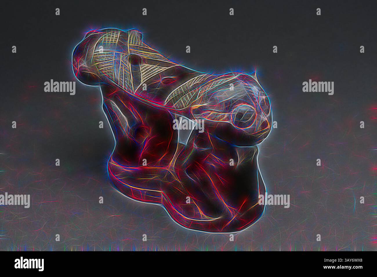 A stylized abstract representation of a sculptural object with ...