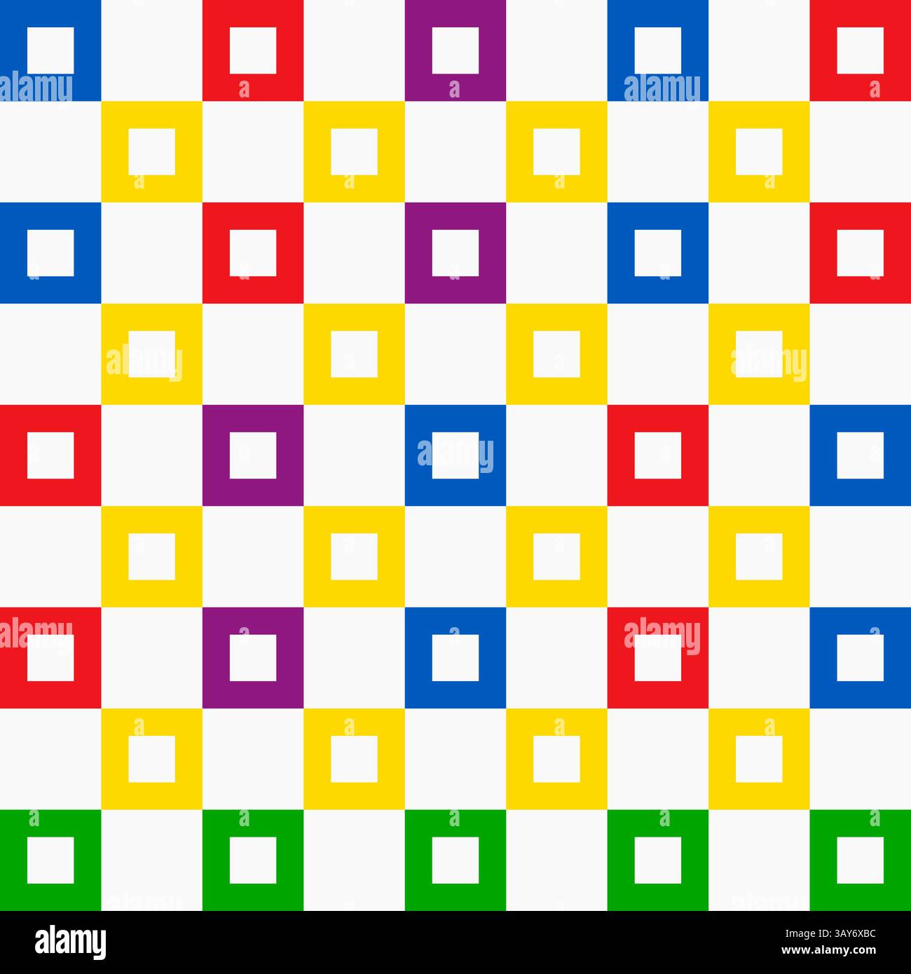 Vibrant colorful seamless checkered grid pattern. Square, block, tile ...