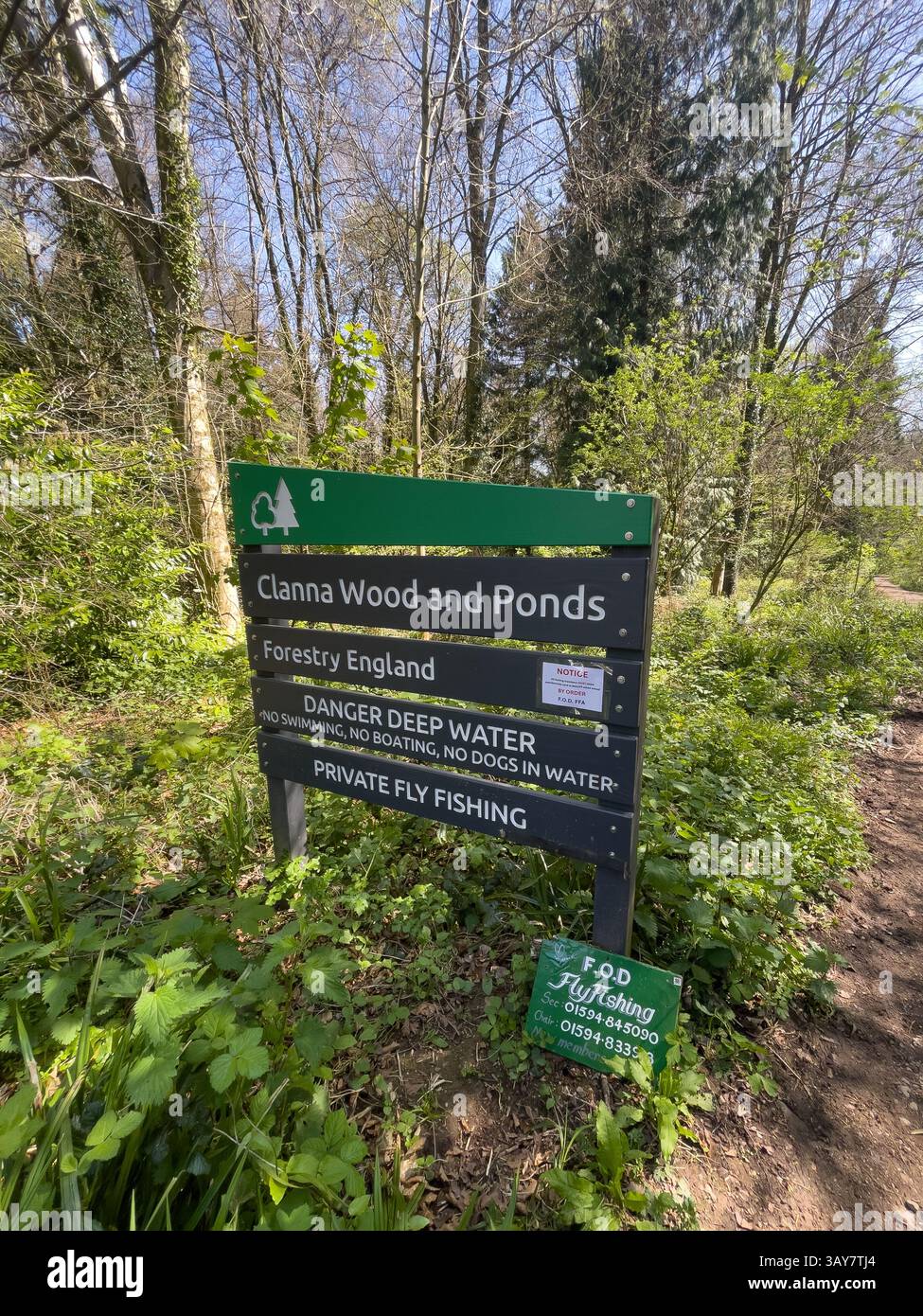 Clanna Woods and Pond information sign - Smartphone Captured Stock Image
