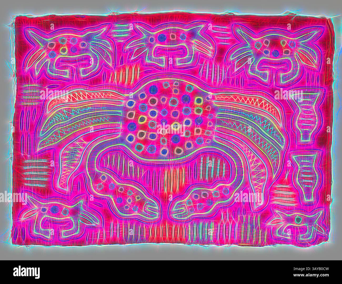 A vibrant design featuring a central crab with a dotted shell ...