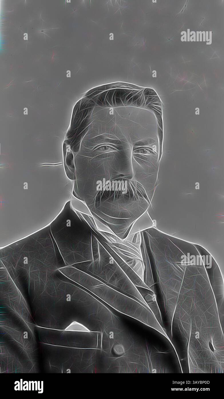 A distinguished man with a prominent mustache, dressed in formal attire ...