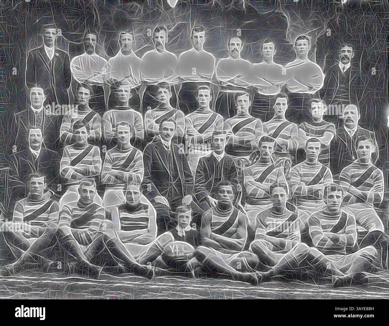 A historical sports team poses together, showcasing a mix of ...
