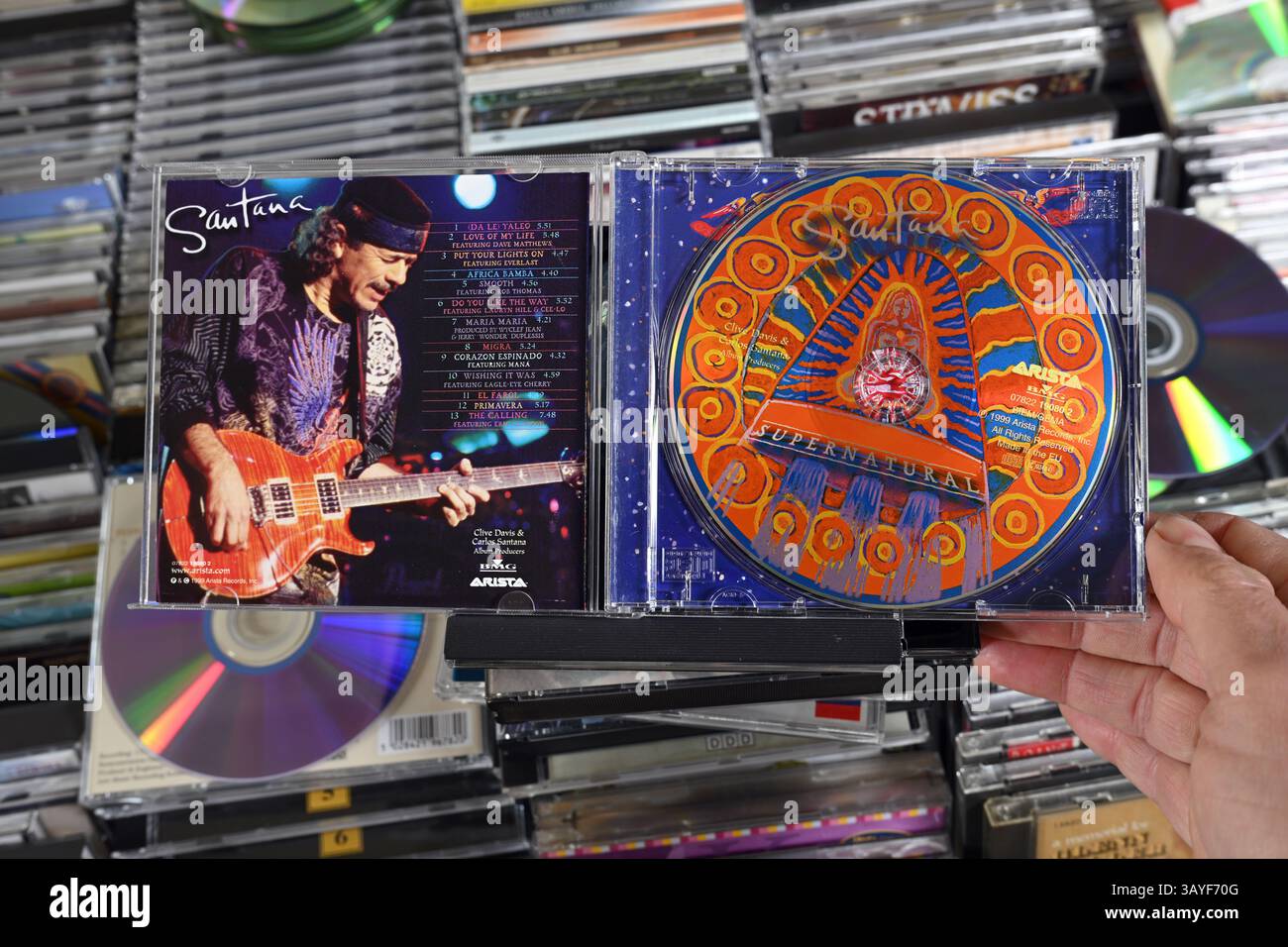CD album: Santana - Supernatural Stock Photo