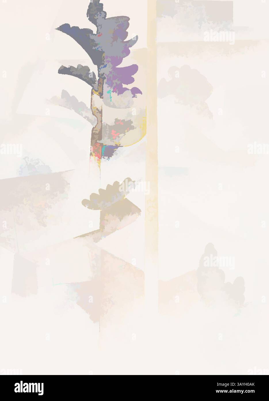 A soft, abstract landscape featuring gentle shapes and muted colors ...
